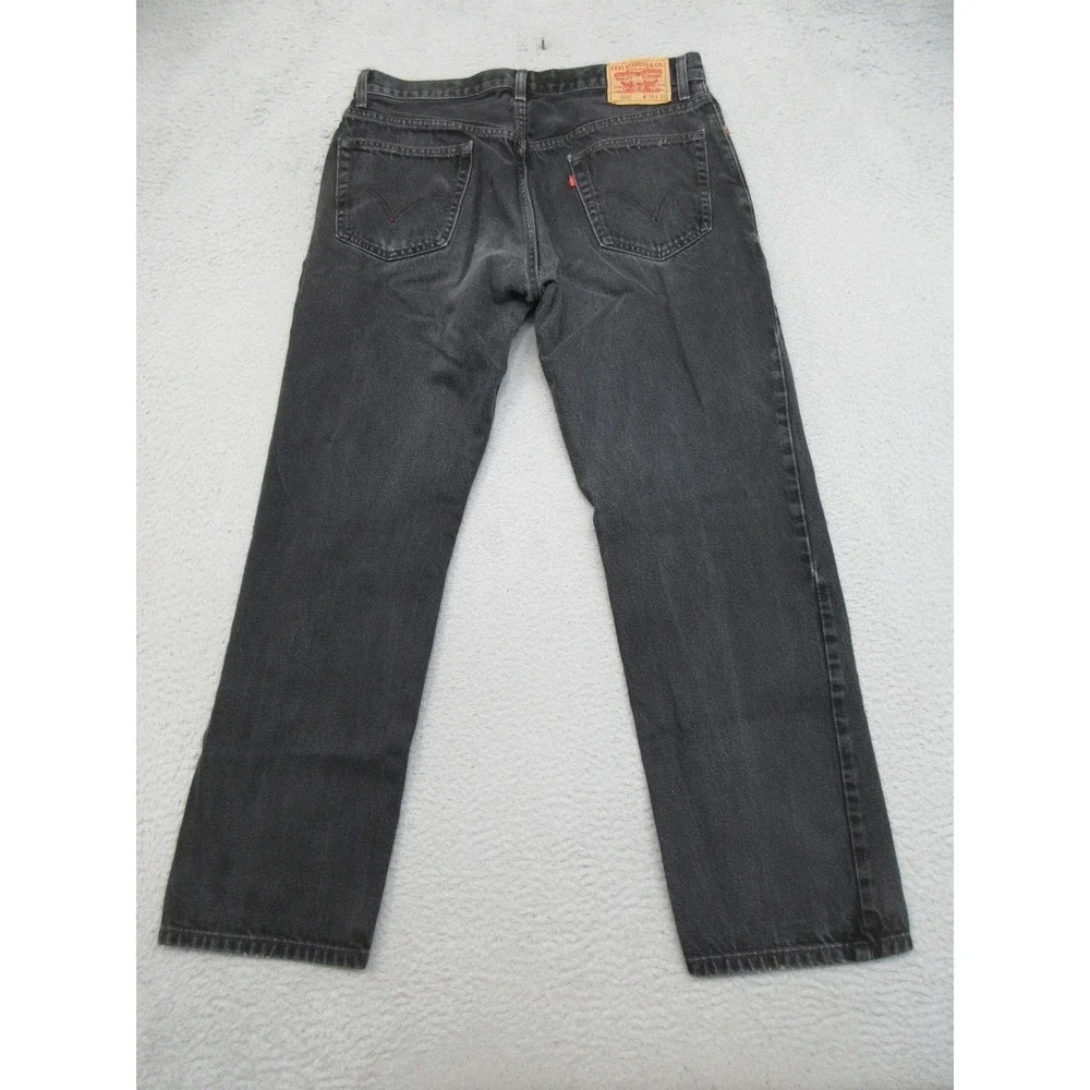 Levis 505 Jeans Mens 36x32 Faded Black Regular Fit Straight Leg 100% Cotton